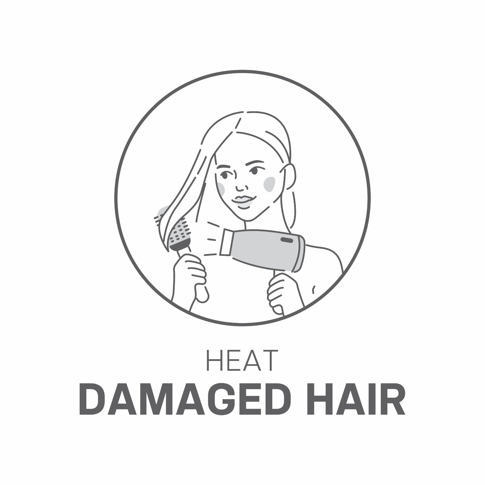 Heat damaged hair