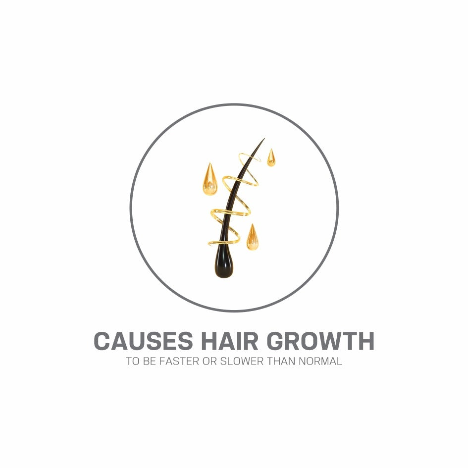 What causes hair growth to be faster or slower than normal?